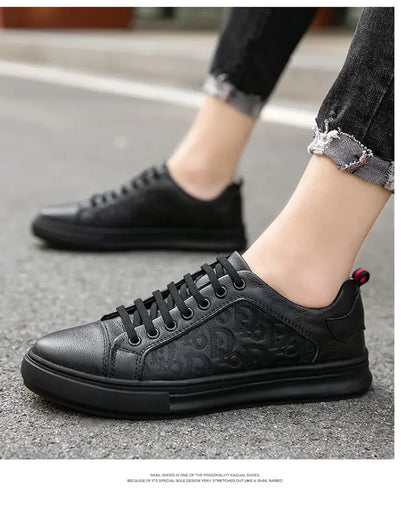 Leisure Shoes 2025 New Wear-resistant Fashion Shoes Anti-slip Anti-odor Leather Sports Thick Soles All Match Street Men's Shoes - AMULET RING STORE
