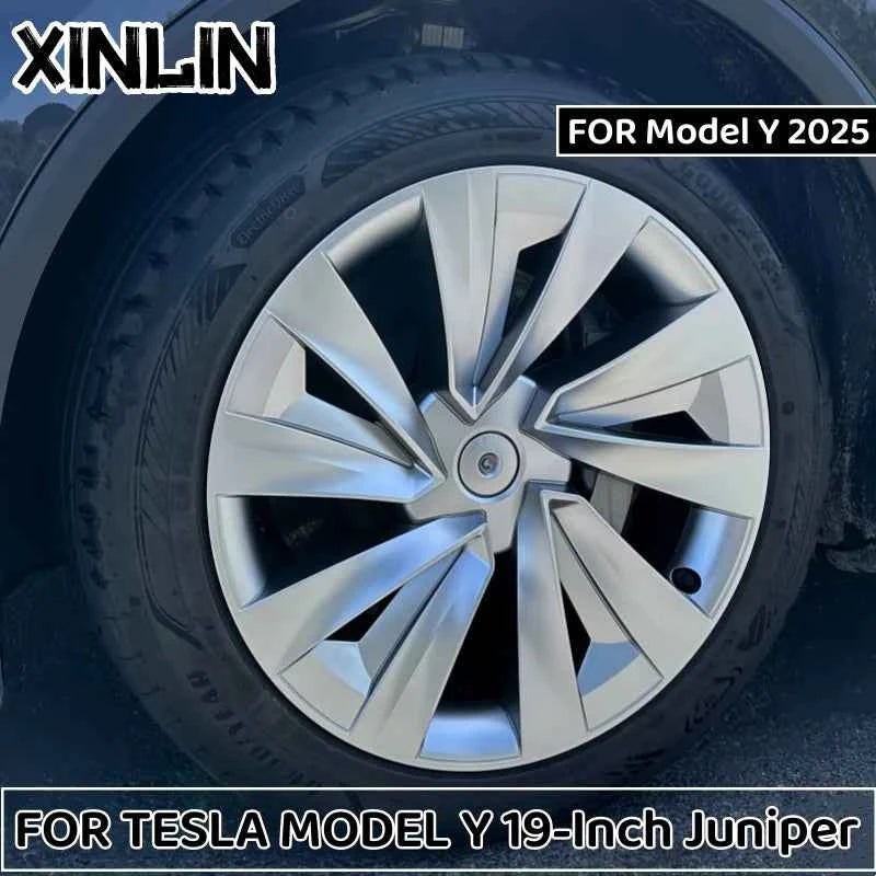 4PCS Wheel Cover for Tesla Model Y Juniper 19 Inch 2025 Car Replacement Wheel Cover Automobile Hub Cap Full Rim Car Accessories