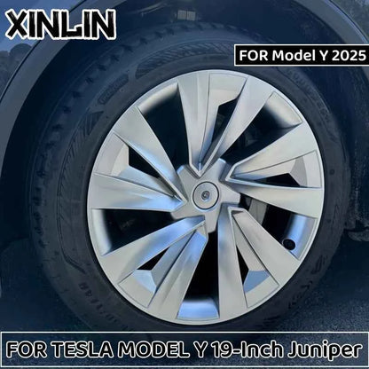 4PCS Wheel Cover for Tesla Model Y Juniper 19 Inch 2025 Car Replacement Wheel Cover Automobile Hub Cap Full Rim Car Accessories