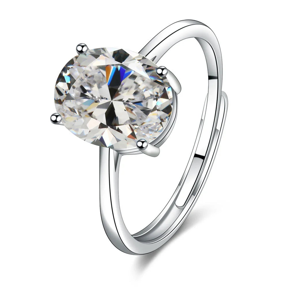 925 Sterling Silver Adjustable Ring for Women with AAA Zirconia Stones Fashionable Elegant Jewelry