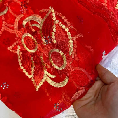 on sale 2025 New African Net Hijab Scarf For Muslim Women African Dubai Islam Headscarf Embroidery Shawls voile - AMULET RING STORE