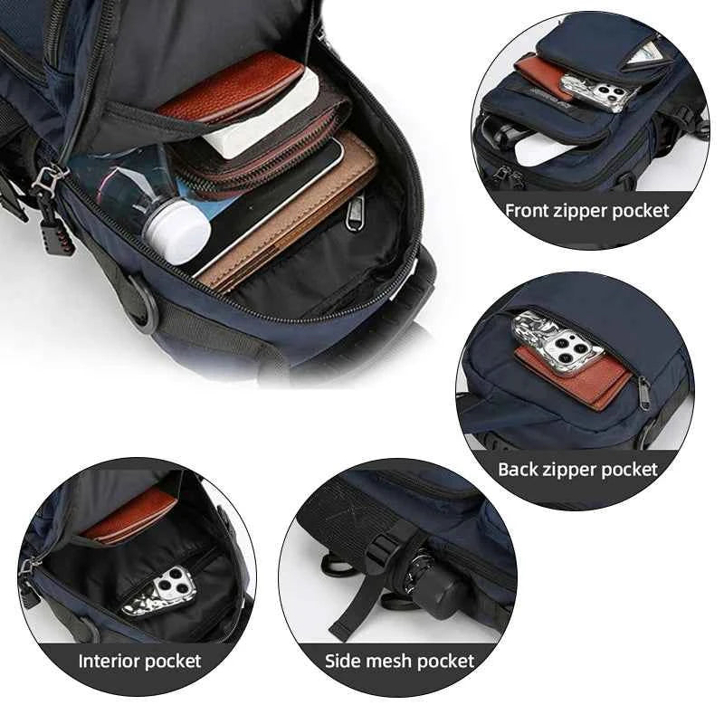 Male Multifunctional Sports Chest Bag Men's Lightweight Handbag  Multi Pockets Outdoor Hiking Climbing Cycling Crossbody Bags