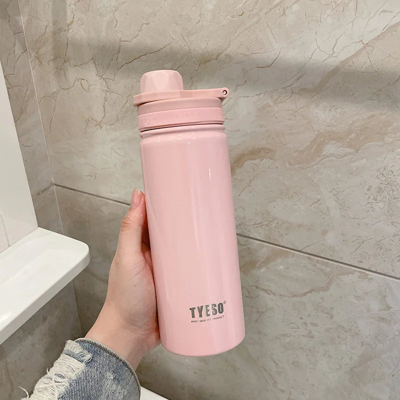 Tyeso Stainless Steel Thermos Water Bottle Portable Sport Vacuum Flask Keeps Cold and Heat Thermal Mug Insulated Car Tumbler Cup - AMULET RING STORE