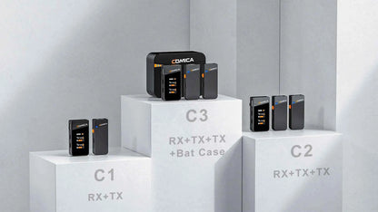 COMICA Vimo C 2.4G Mini Wireless Lapel Microphone with Charging Case, for Smartphone Camera Podcast Interview YouTube Facebook