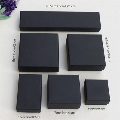 1PCS Black Jewelry Display Gifts Box Organizer Engagement for Ring Earring Brooch Necklace Bracelet Packaging Boxes - AMULET RING STORE