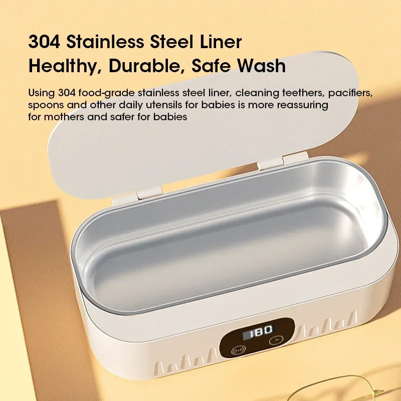 Ultrasonic Cleaning Machine 400ml Ultrasonic Cleaning Tank Automatic Cleaning Makeup Brush Glasses Watches Jewelry Cleaning - AMULET RING STORE