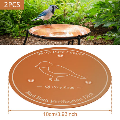2Pcs Bird Bath Copper Disk With 3 Point Support Bird Bath Purification Plate Garden Outdoor Feeder Tray Cleaner Water Bowl - AMULET RING STORE