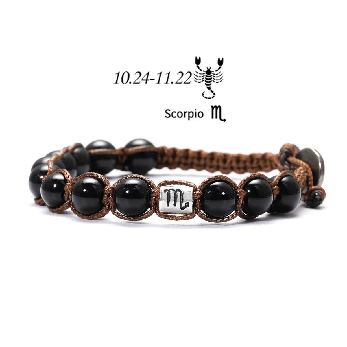 12 Zodiac Natural Stone Obsidian Hand-Woven Bracelets Cancer  Pisces Men's Bracelets Couples Friendship Jewelry pulseras hombre
