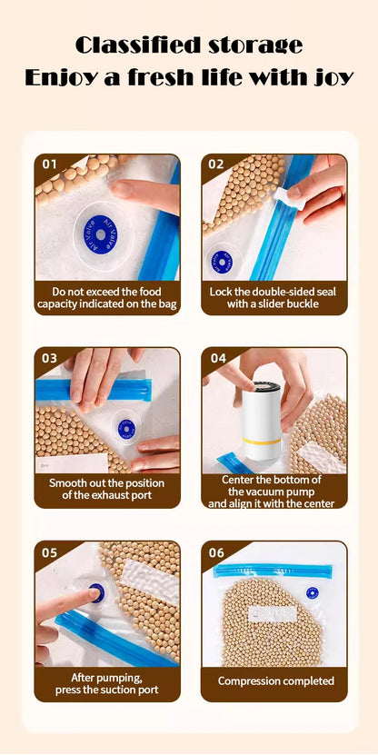 high-quality food handheld vacuum sealer Portable & Rechargeable Vacuum Sealer (Vacuum Sealers+ 30 reusable vacuum seal bags - AMULET RING STORE