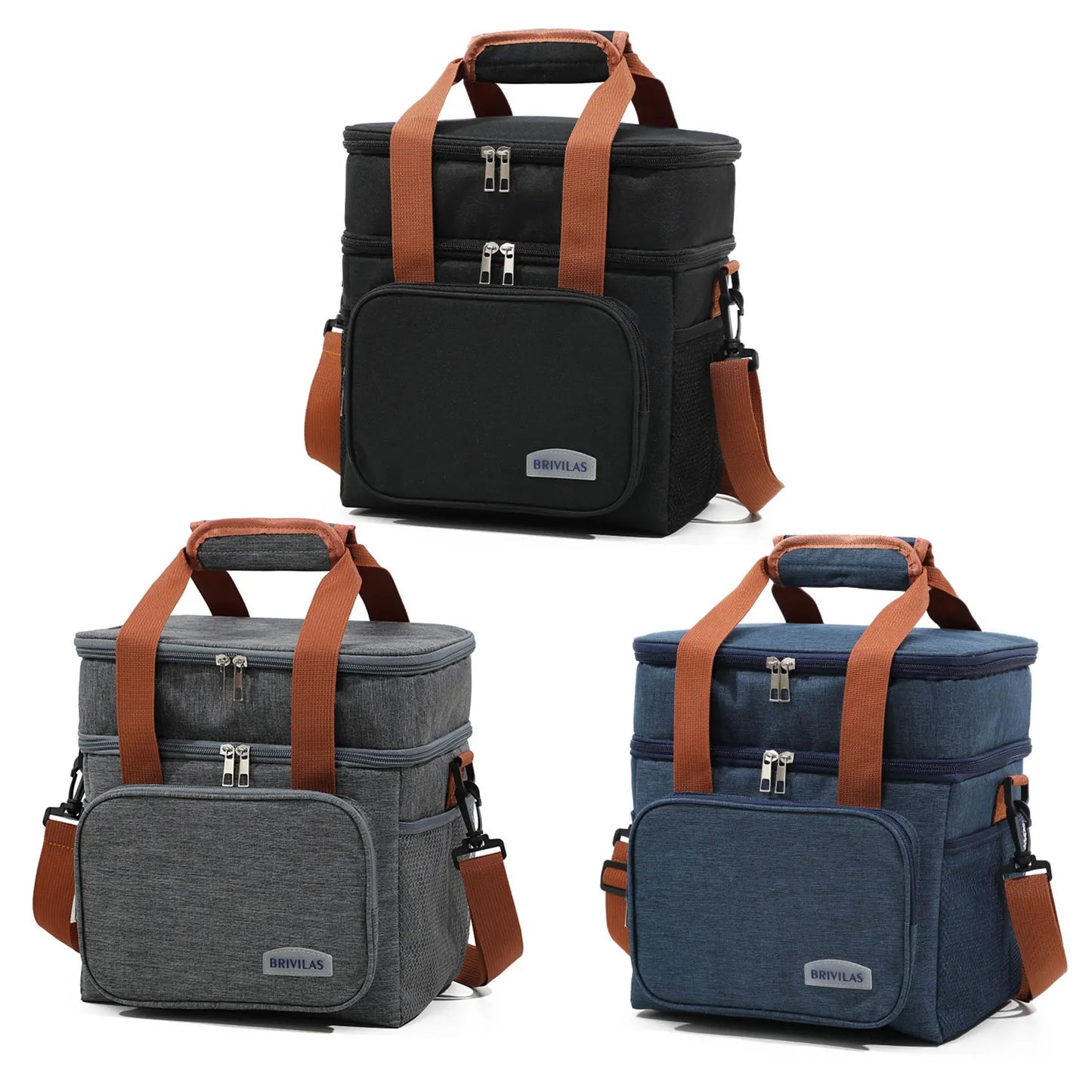 1PC Double Layer Lunch Bag Large Capacity Thermal Insulation Lunch Bags Leakproof Cooler Tote For Men Women Work Picnic School