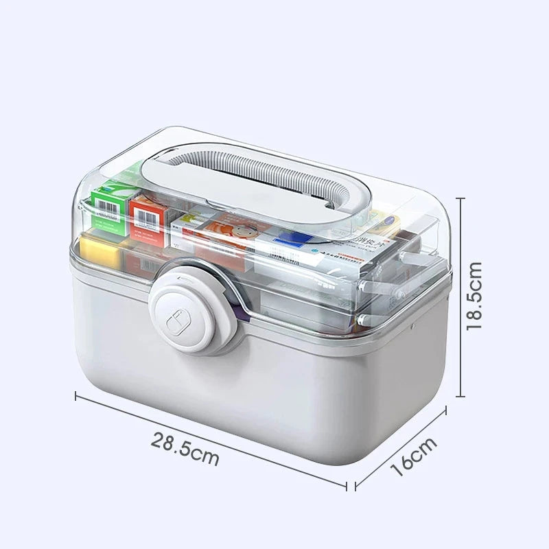 Large Capacity Family Medicine Organizer Box Portable First Aid Kit Medicine Storage Boxes Organizers Plastic Organizing Home - AMULET RING STORE