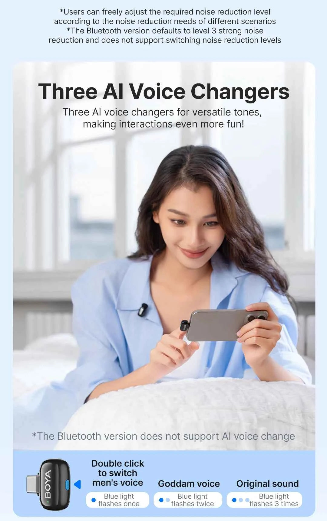 BOYA BOYA Mini Wireless Lavalier Microphone for iPhone 15/16 Android Phone USB-C Devices for Live Streaming Video Recording Vlog