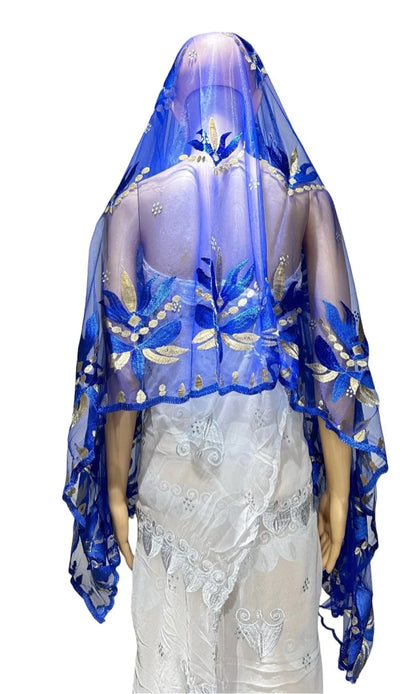 on sale 2025 New African Net Hijab Scarf For Muslim Women African Dubai Islam Headscarf Embroidery Shawls voile - AMULET RING STORE