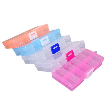 10 Grids Plastic Storage Jewelry Box Compartment Adjustable Container for Beads Earring Box for Jewelry Rectangle Box Case - AMULET RING STORE