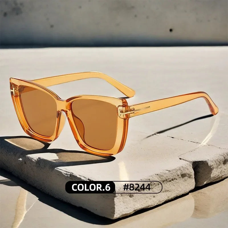 New Square Designer Cat Eye Sunglasses Women Vintage High Quality Sun Glasses Fashion Big Frame Cool Sexy Female Oculos