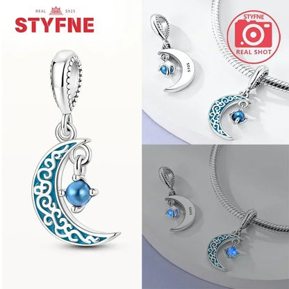 S925 Silver Glow-in-the-dark Firefly Charm Pendant Fit Original Charms Bracelet Gift Beads for Women Diy Fine Jewelry Gifts - AMULET RING STORE