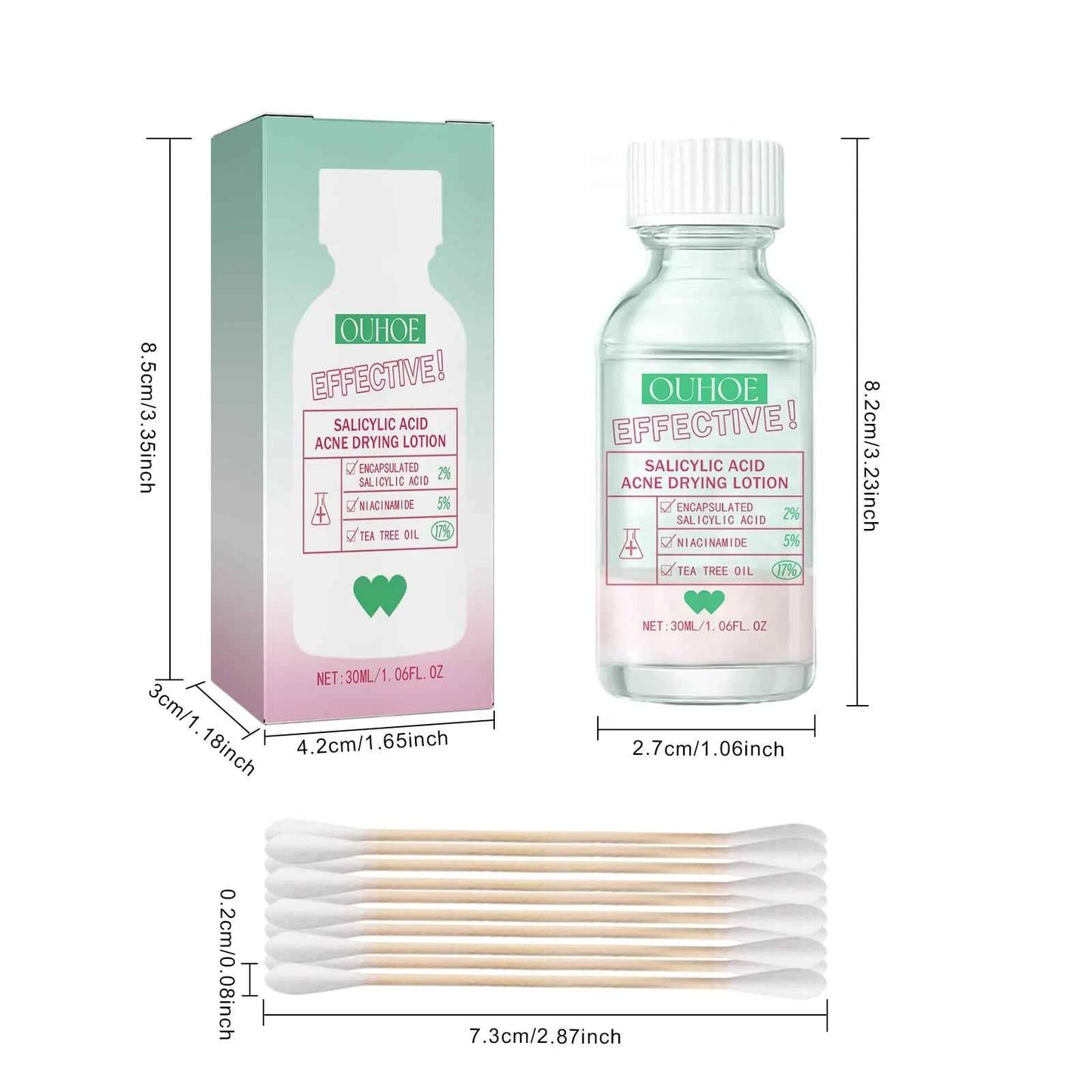 Ouhoe Salicylic Acid Acne Care Lotion Gentle Acne Treatment Pore Shrink Nourishing Improve Skin Texture Glowing Acne Care Lotion