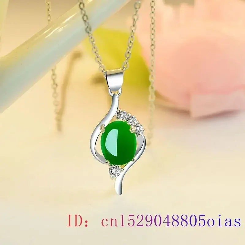 Jade Pendant Amulet Lucky Necklace Natural Gifts Hetian Women Fashion Chinese Chalcedony Jewelry Charm