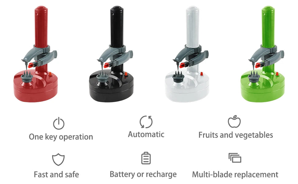 Electric Potato Peelers Automatic Rotating Apple Peeler Potato Peeling Machine Automatic Fruits Vegetables Kitchen Peeling Tool - AMULET RING STORE