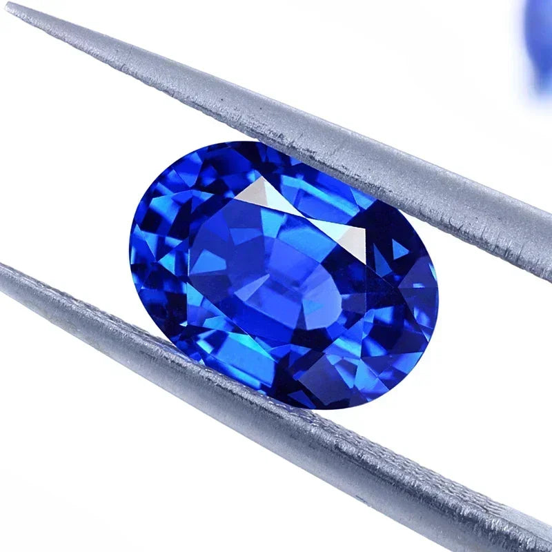 Lab Grown Sapphire Royal Blue Color  Oval Shape Charm Gemstones for Diy Jewelry Making Materials Selectable AGL Certificate