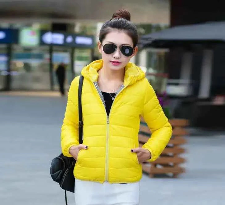 Down Jacket for Women Trend Korean Style Ultra Light Hit Hooded Coat Coats Lightweight Padded Puffer Jackets Female Winter 2025