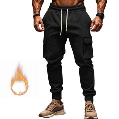 New autumn and winter velvet men's casual overalls multi-pocket pants large size sports casual trousers