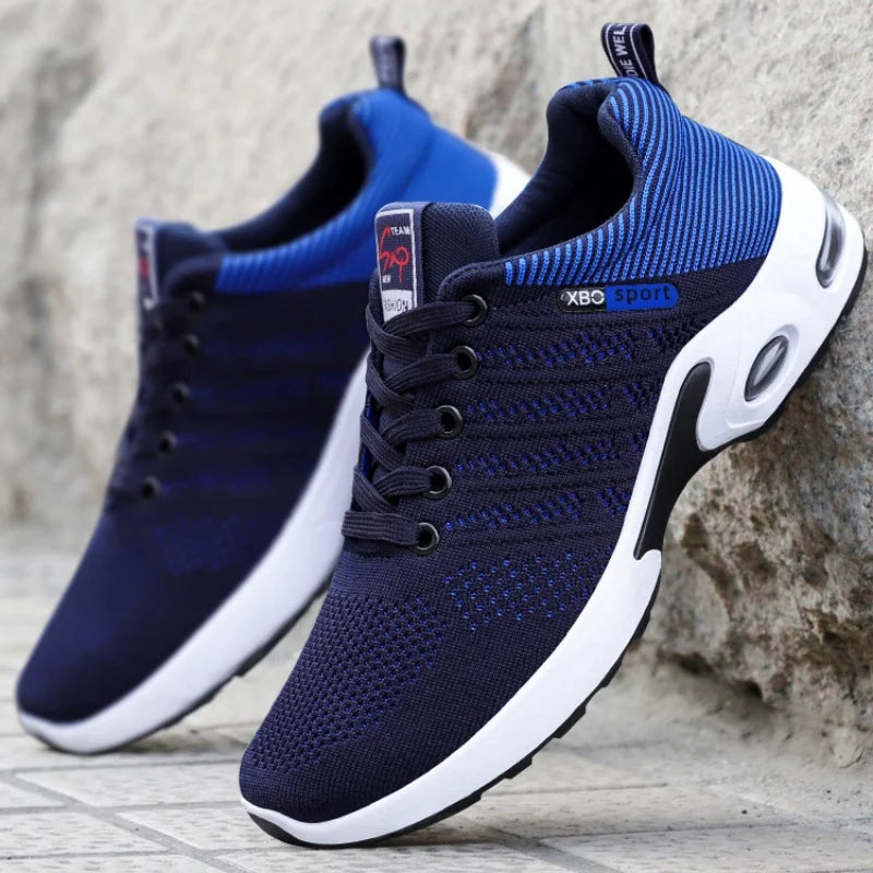 Men's shoes spring new trend men's shoes breathable lace-up running shoes Korean version of light casual walking shoes men - AMULET RING STORE