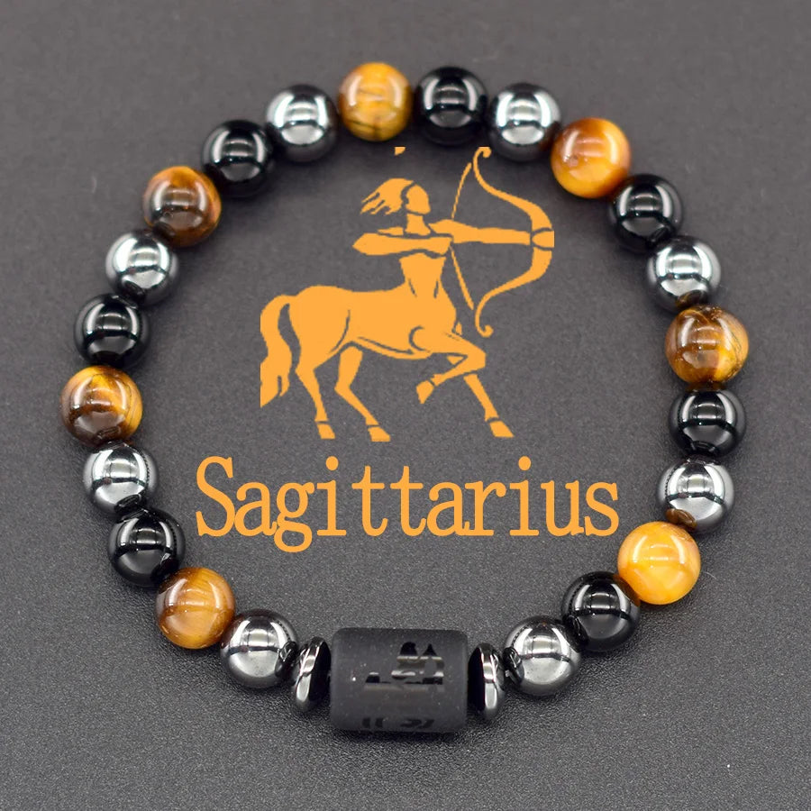 12 Zodiac Sign Bracelet Homme Constellation Bracelet for Men Aries Virgo Leo Libra Charm Bangle Women Friendship Jewelry on Hand