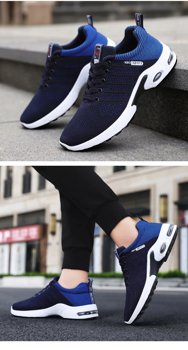 Men's shoes spring new trend men's shoes breathable lace-up running shoes Korean version of light casual walking shoes men - AMULET RING STORE