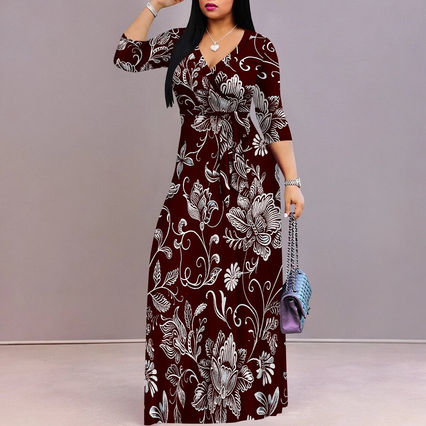 Women's Casual Sexy V Neck 3/4 Sleeves Club wear Party Outfits