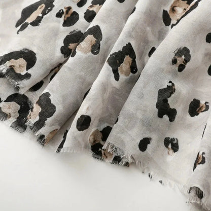 88*180cm Leopard Print Women Viscose Scarf Summer Beach Shawl Cotton Linen Feeling Tassel Pashmina Muslim Hijab Wrap Lady