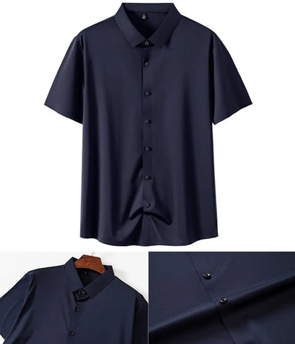 Men's Summer Business Shirt - Short Sleeve Wrinkle Free