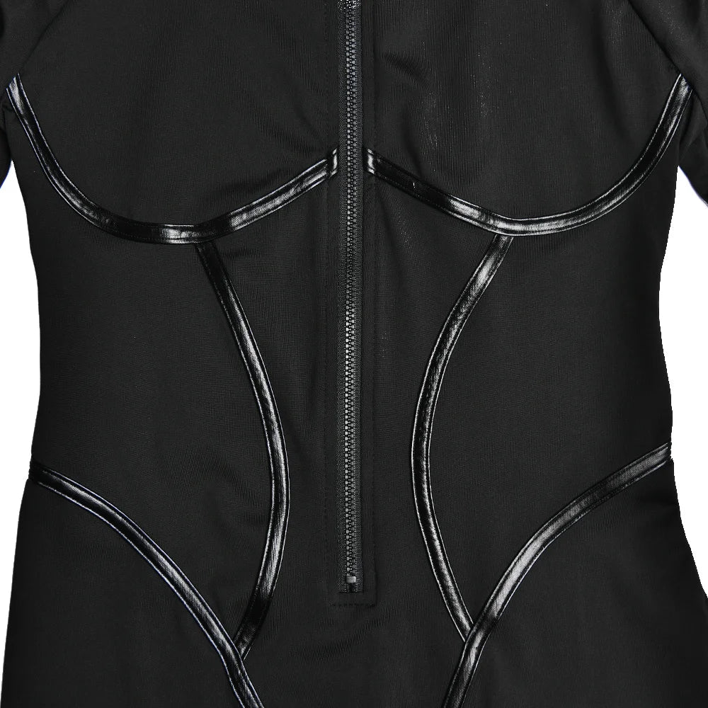 Articat Sexy Zipper Women Jumpsuit Long Sleeve Bandage Tights Solid Jumpsuits Female Party Bodycon Stretch Sporty & Leisure - AMULET RING STORE