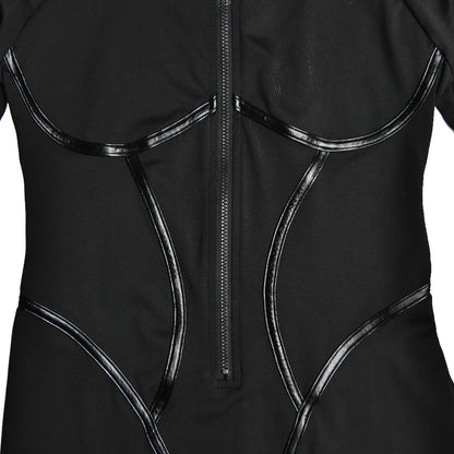 Articat Sexy Zipper Women Jumpsuit Long Sleeve Bandage Tights Solid Jumpsuits Female Party Bodycon Stretch Sporty & Leisure - AMULET RING STORE