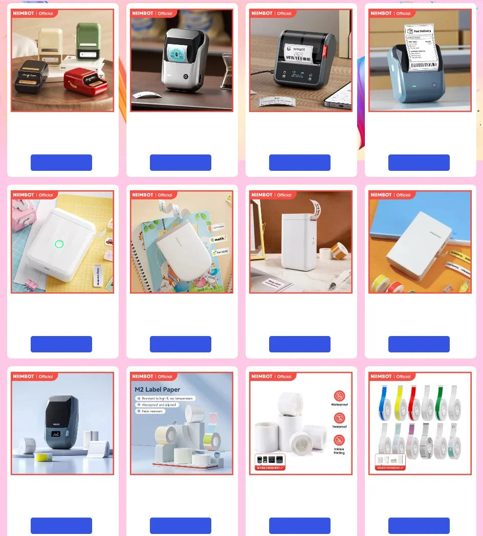 NIIMBOT B21/B1 Portable Thermal Printer 1500mAh Wireless Sticker Printer With Self-adhesive Labels For Barcode Clothing Jewelry