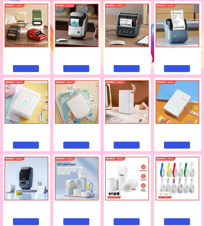 NIIMBOT B21/B1 Portable Thermal Printer 1500mAh Wireless Sticker Printer With Self-adhesive Labels For Barcode Clothing Jewelry