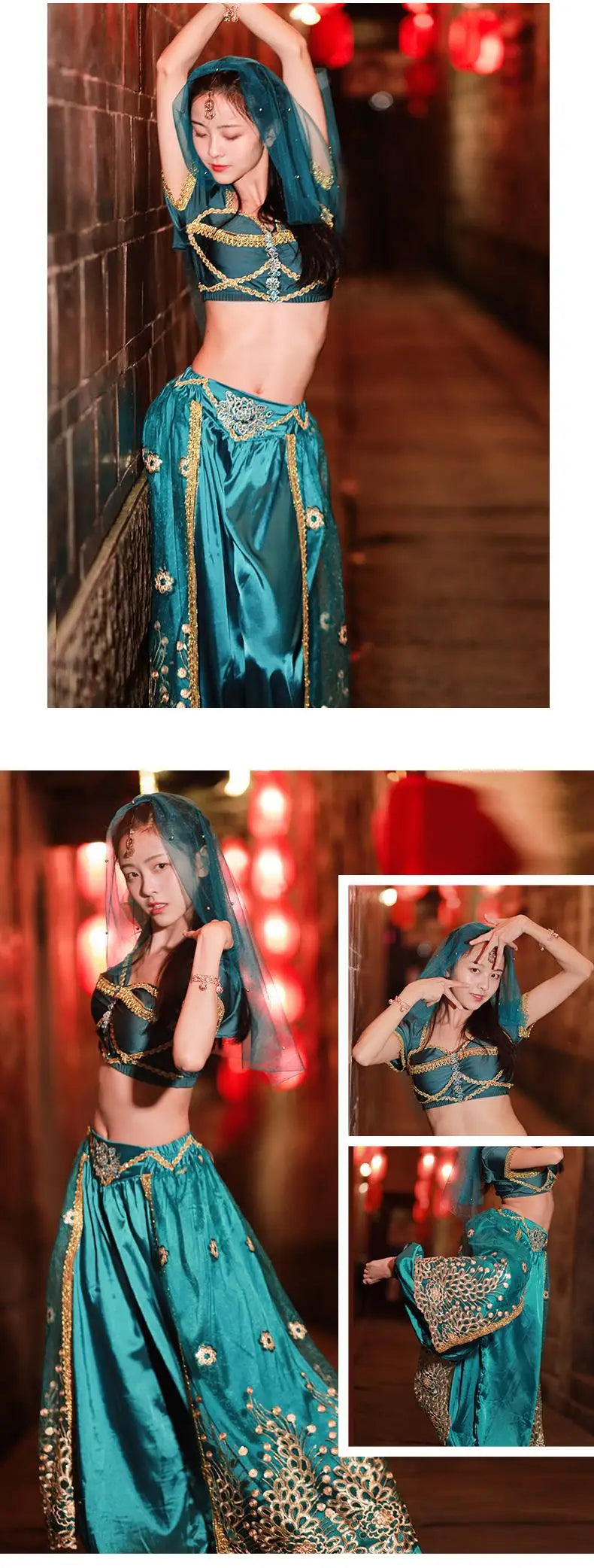 2025 summer new Indian traditional clothing Indian dance costumes improved saree women sexy Indian sequins belly dance dress a6
