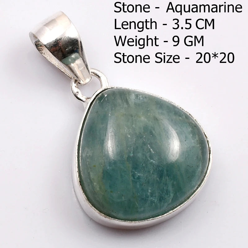 Genuine  Amaquarine  Pendant Hand Made Women Jewelry gift