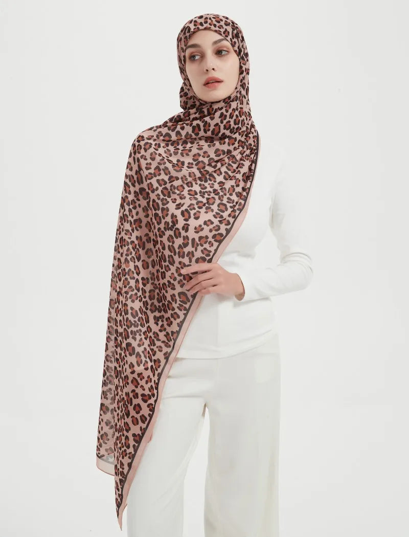 NEW Print Chiffon Hijab Scarf Shawl Fashion Islamic Muslim Scarves Wraps Women Echarpe Breathable Foulard Hijabs - AMULET RING STORE