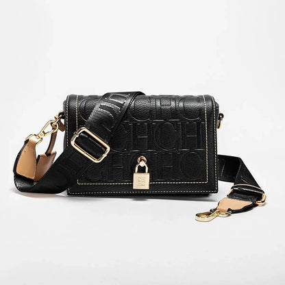 Fashion Design Model Metal Accessories Buckle Women's Shoulder Bag Luxury Brand 2025 Fashion Solid Colour Printed Head Bag