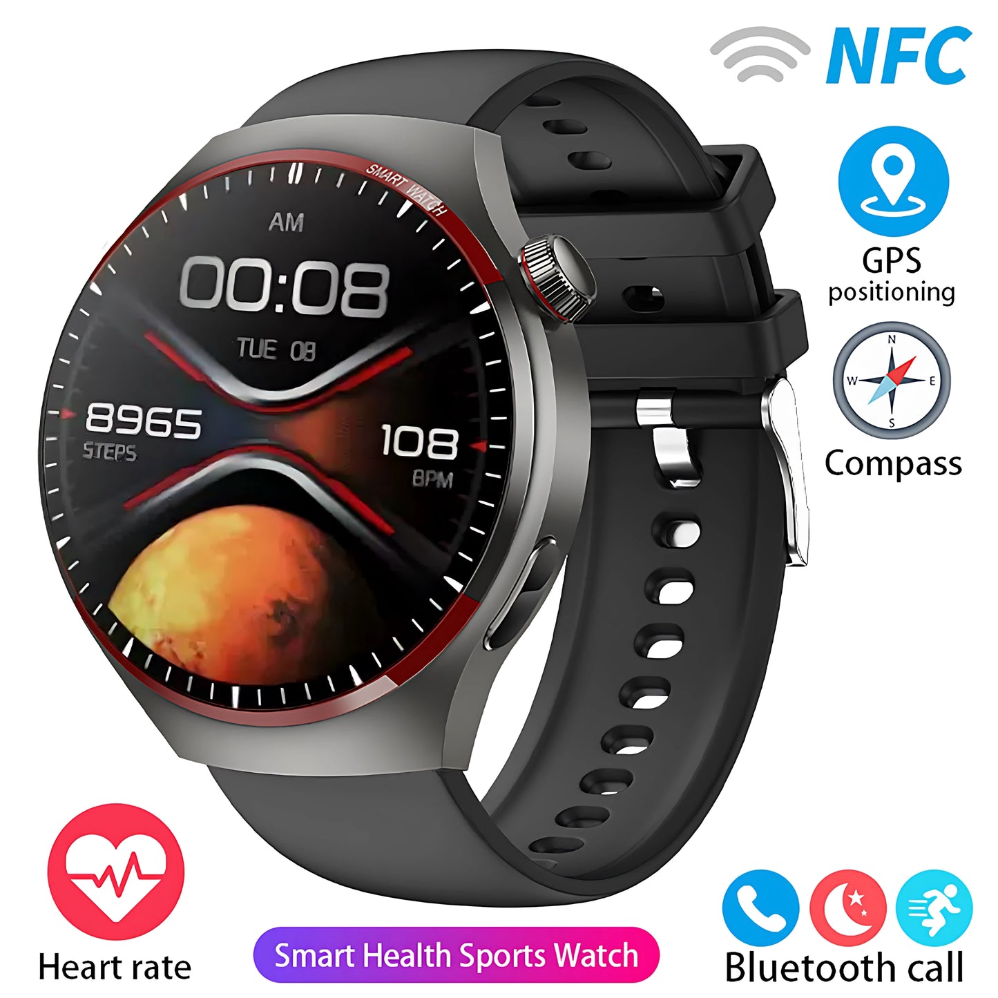 Watch 4Pro NFC GPS Smart Watch 360*360 HD Screen Heart rate Games Blood oxygen SmartWatch IP68 waterproof Sport Watches 2025 New