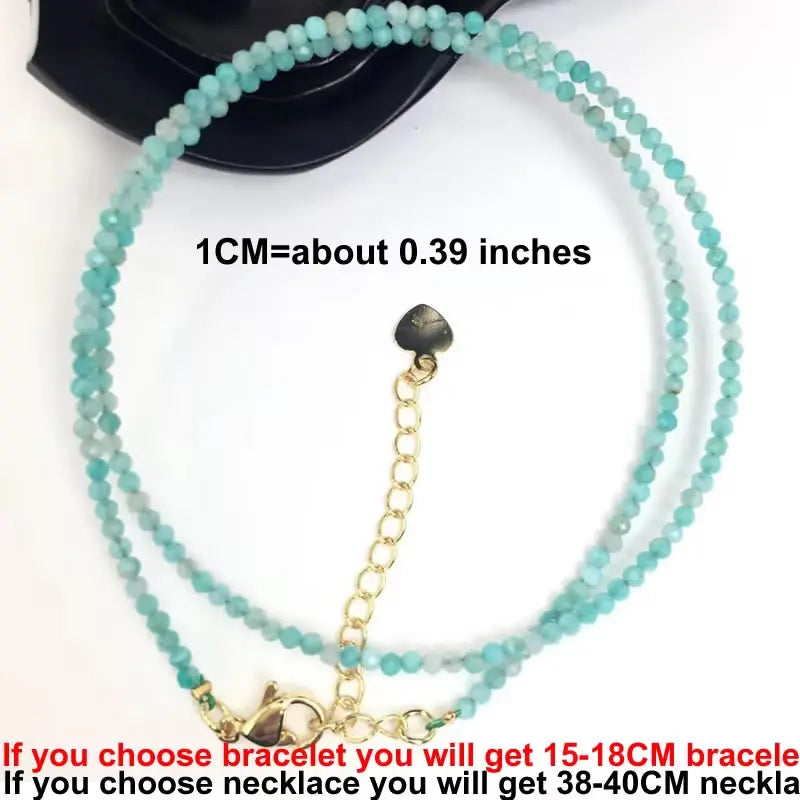 Fashion 2-3mm Faceted stone beads Necklace bracelet Pink Quartz Crystal zircon amethyst Choker Men Female Jewelry Party Gift - AMULET RING STORE