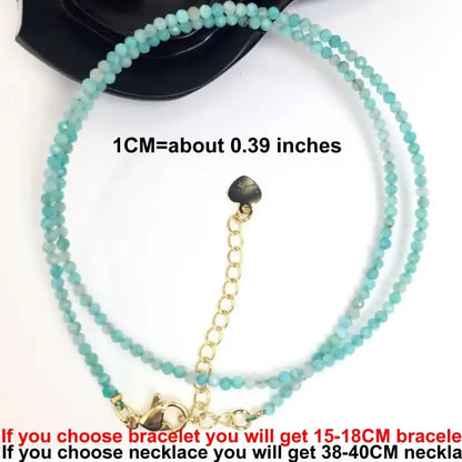 Fashion 2-3mm Faceted stone beads Necklace bracelet Pink Quartz Crystal zircon amethyst Choker Men Female Jewelry Party Gift - AMULET RING STORE