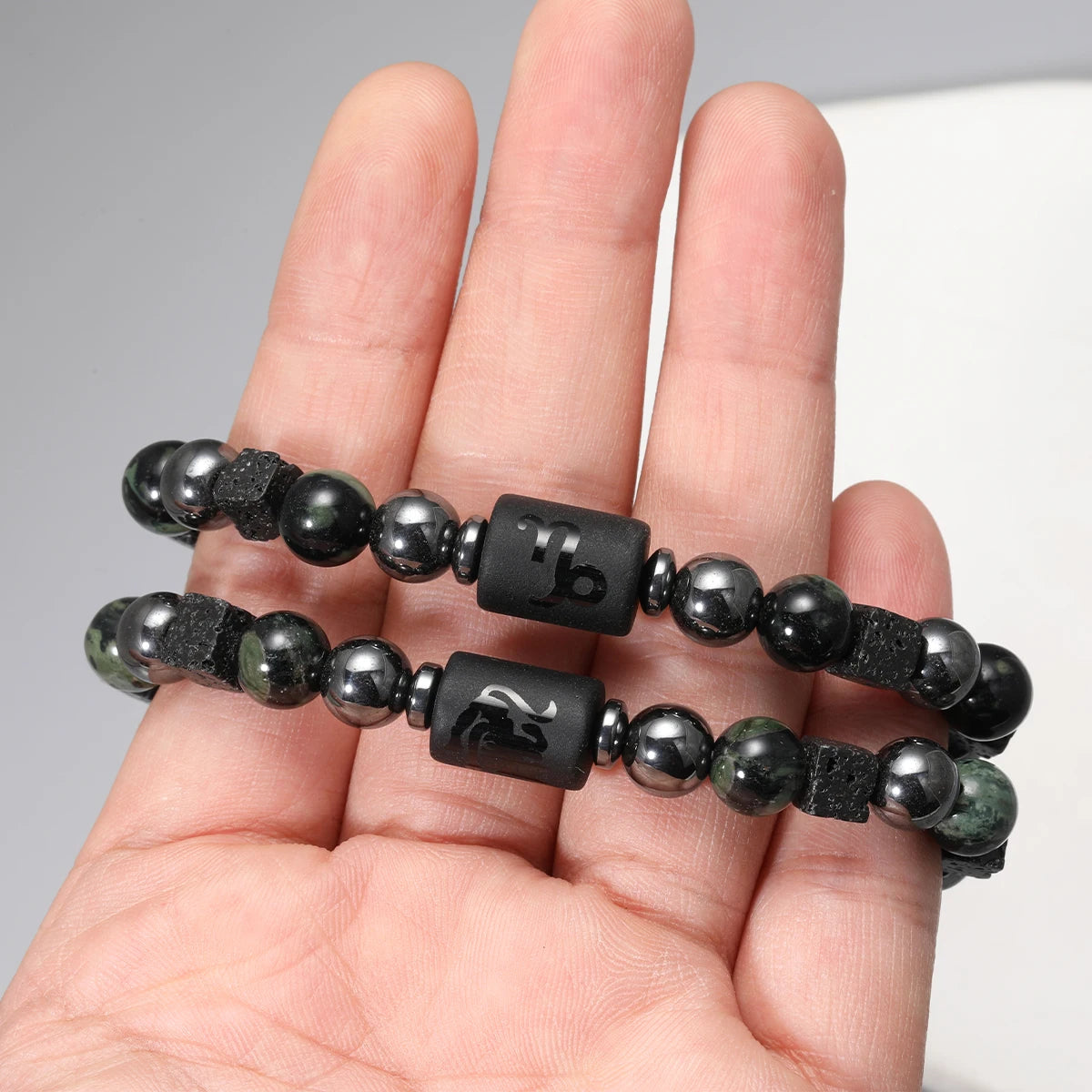 12 Zodiac Signs Natural Stone Bracelets Taurus Cancer Virgo Pisces Bracelets Ladies Men Couples Gift Bracelet aquarius