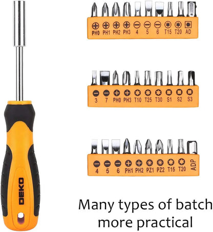 DEKO 100 Piece Home Repair Tool Set,General Household Hand Tool Kit with Plastic Tool Box Storage