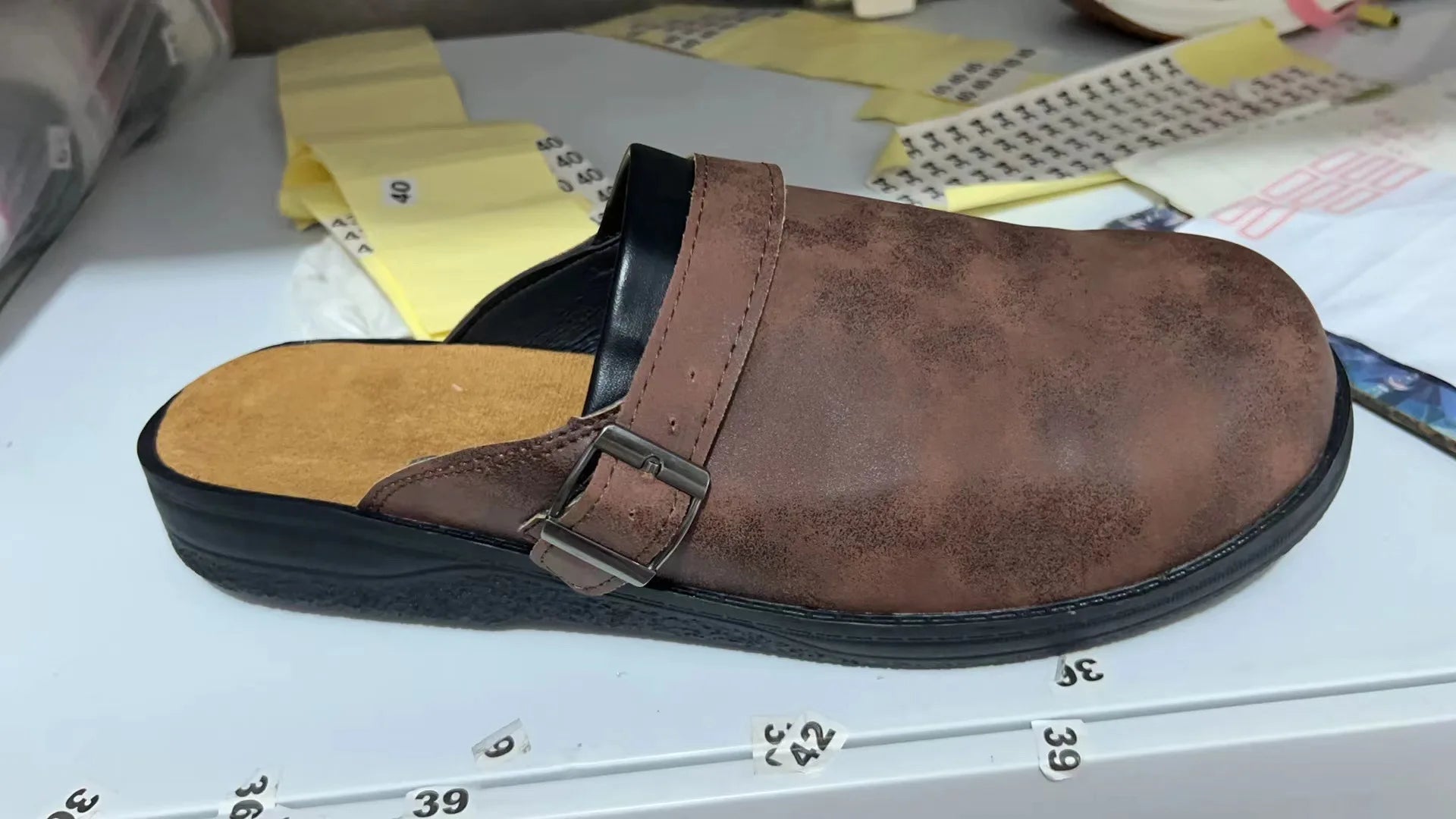 Men's Slippers Fashion Big Size 48 Leather Casual Slippers Summer Half Slippers for Men Non Slip Beach Shoes Classic Clogs Shoes - AMULET RING STORE