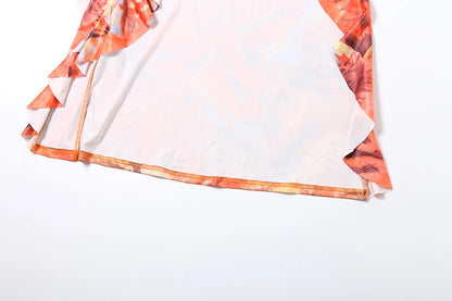 Nibber Bandage Dress Women Halter Metal Buckle Y2K Hollow Backless Summer Trend High Split Ruffles Sexy Elegant Maxi Bodycon - AMULET RING STORE