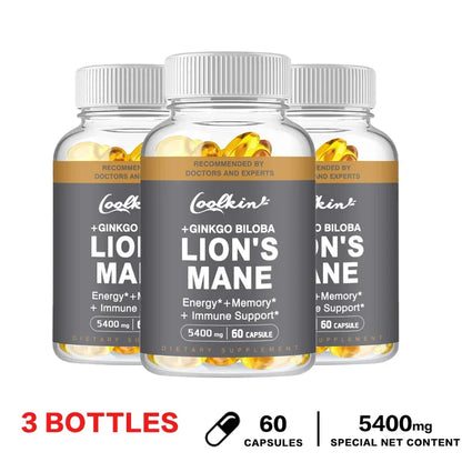 Lion's Mane Mushroom Capsules - Enhance The Immune System, Improve Memory, Protect Brain Nerves, Relieve Stress - AMULET RING STORE