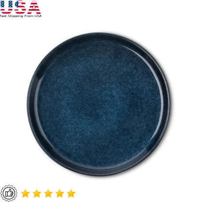 Stoneware Salad Plate Round Durable Elegant Clean Dishwasher Microwave Safe Salad Appetizers Desserts Casual Formal Dining - AMULET RING STORE