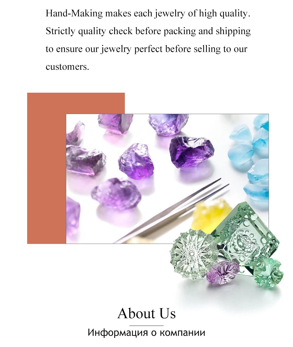 Natural Amethyst Sterling Silver S925 Rhodium Plated 8.5 Carats Genuine Birthstone Big Size Quarts Birthday Gift for Women